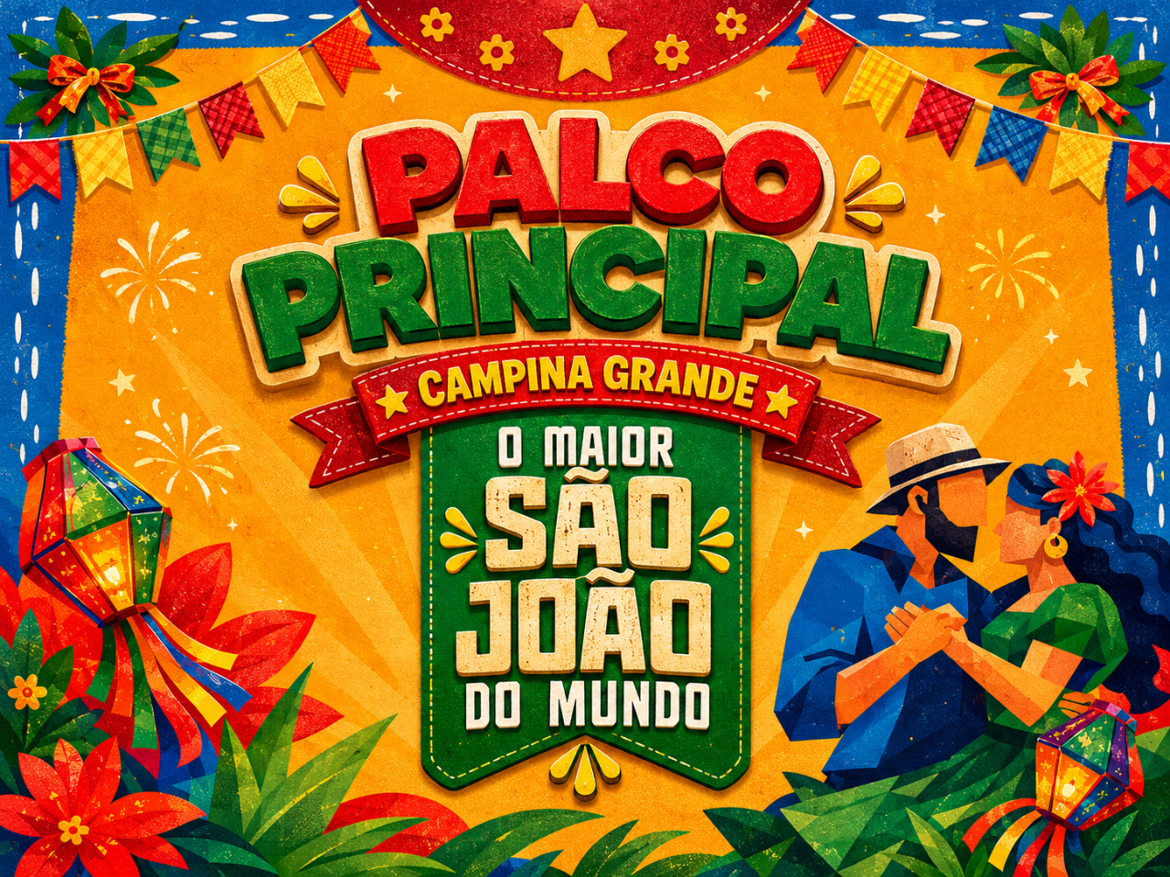 Casal dançando no São João de Campina Grande